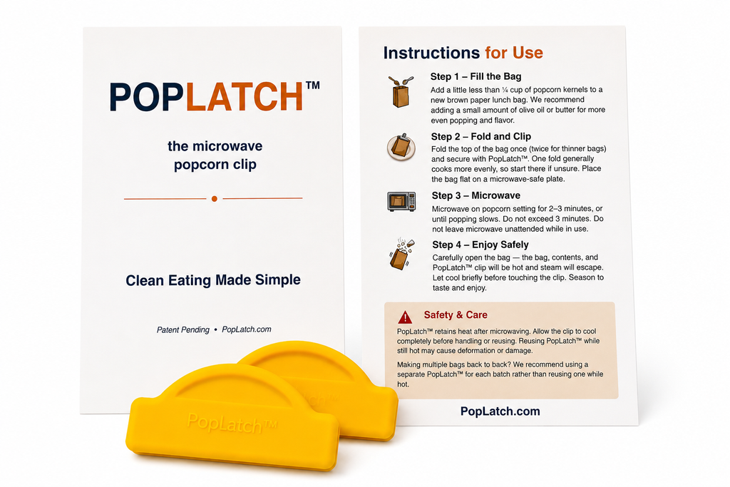 Poplatch™ 2-Pack — Microwave Popcorn Clips