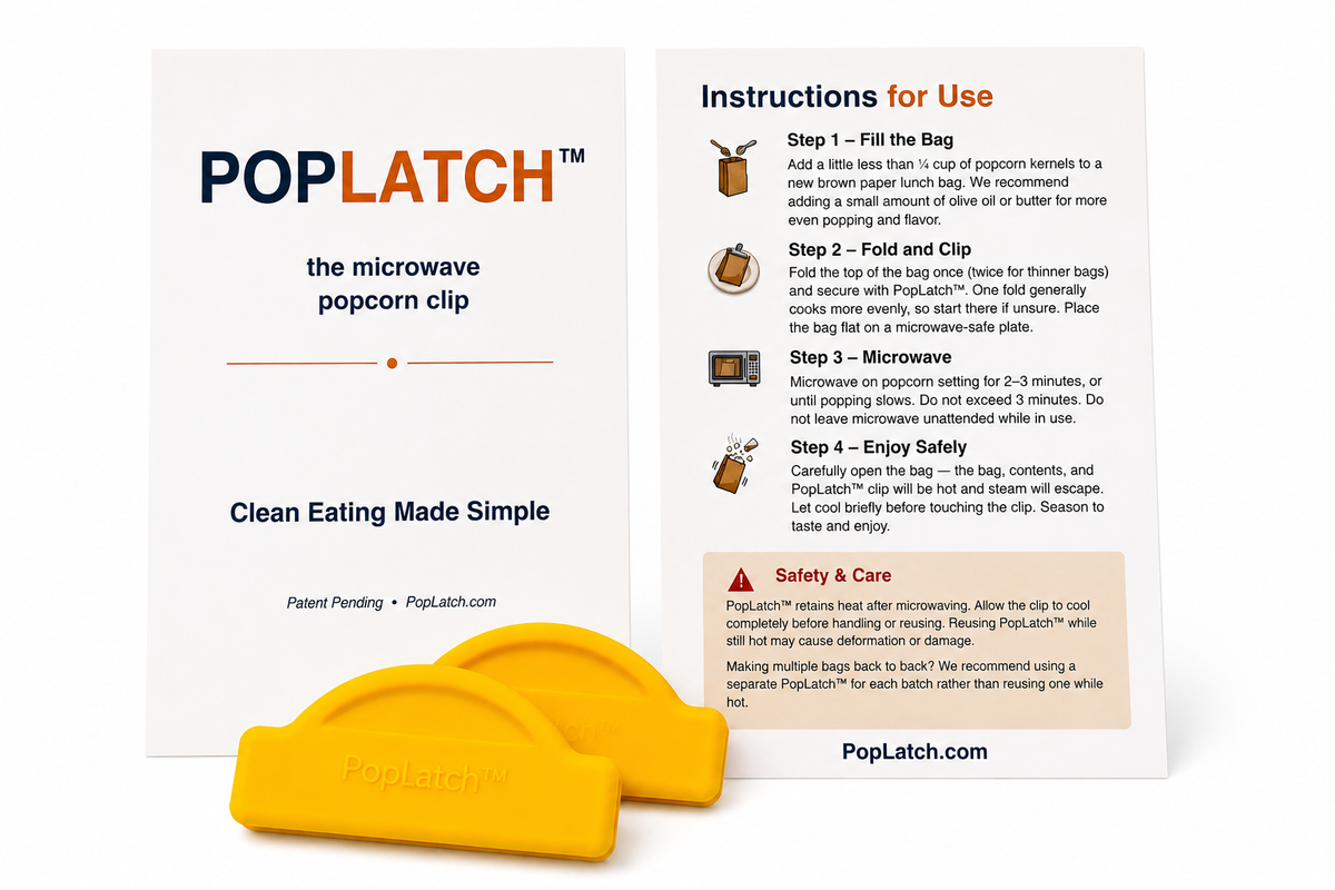 Poplatch™ 2-Pack — Microwave Popcorn Clips