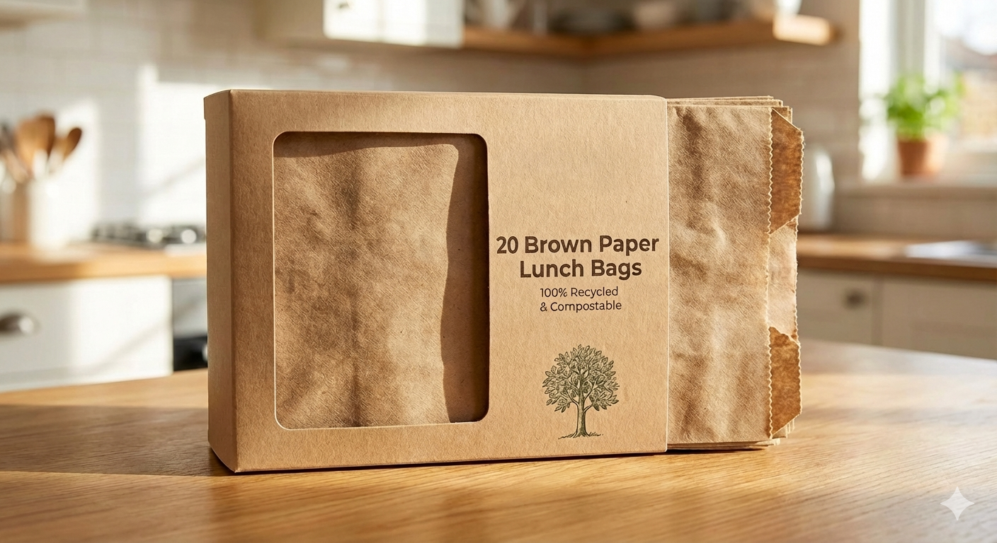 Poplatch™ Bag Refill Pack — 25 Brown Paper Bags for Microwave Popcorn